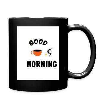 Black White and Orange Playful Cat T Shirt - Mug uni - noir - Droite