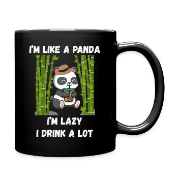 Lazy-Panda-Modus - Tasse einfarbig - Schwarz - Rechts