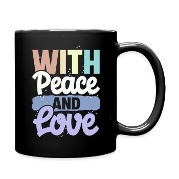 With Peace And Love - Tasse einfarbig - Schwarz - Rechts