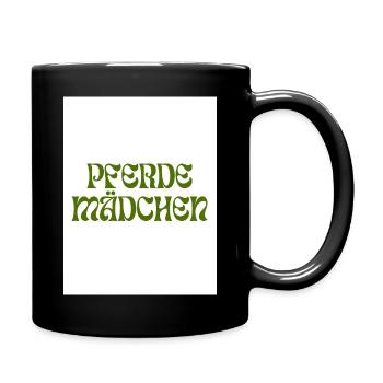 PFERDEMÄDCHEN Retro-Design - Tasse einfarbig - Schwarz - Rechts