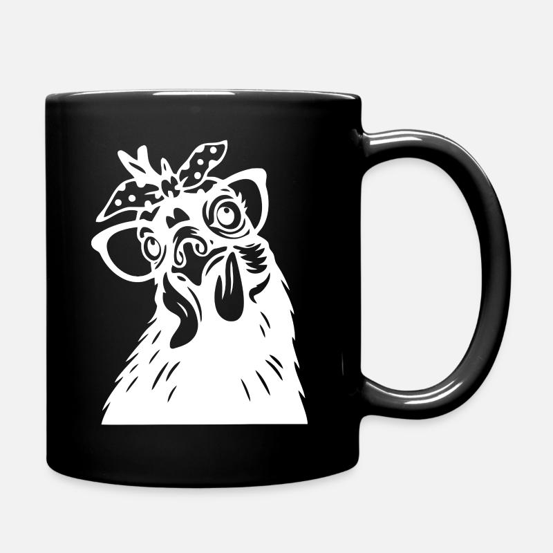 Tête de poulet excentrique - Mug uni - noir
