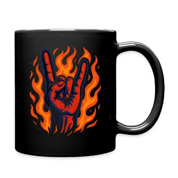 Horns Up - Full Colour Mug - black - Right