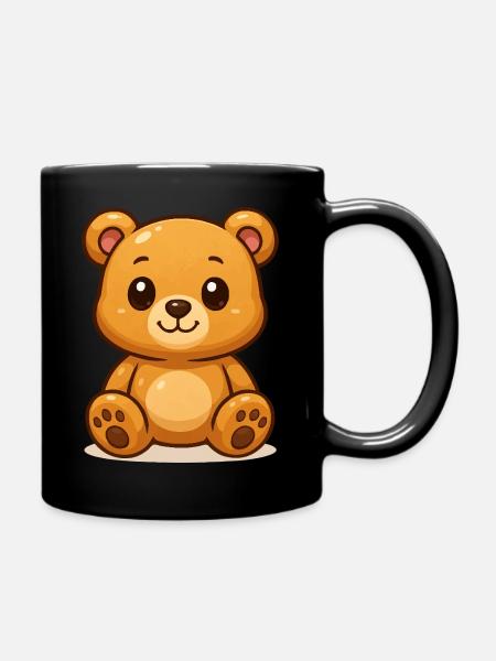 Teddybär - Tasse einfarbig - Schwarz