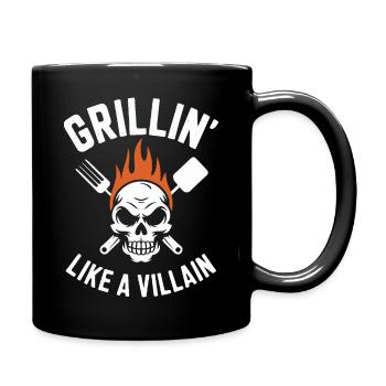 Grilling Skull Inferno T-Shirt Design - Full Colour Mug - black - Right