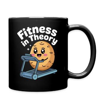 Fitness Potato Doll Cartoon Design - Full Colour Mug - black - Right