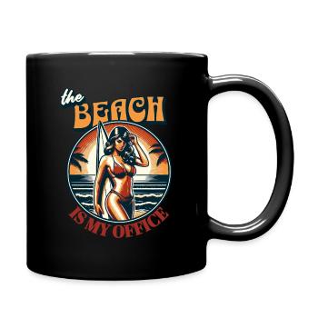 The Beach Is My Office - Tasse einfarbig - Schwarz - Rechts