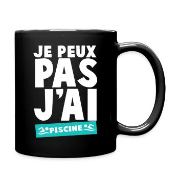 Ich kann nicht schwimmen - Tasse einfarbig - Schwarz - Rechts