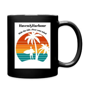 Ride the tide clear your mind 1 - Tasse einfarbig - Schwarz - Rechts