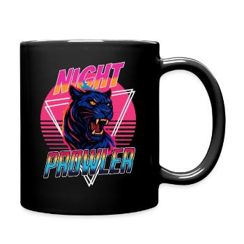Night Prawler Retro Panther Design - Full Colour Mug - black - Right
