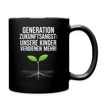 Generation Zukunftsangst - Tasse einfarbig - Schwarz - Rechts
