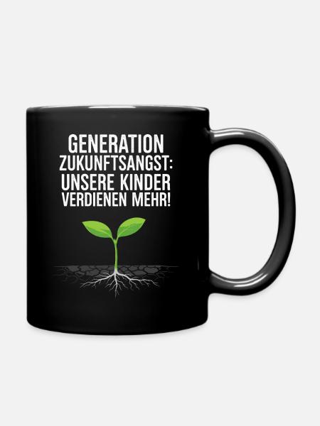 Generation Zukunftsangst - Tasse einfarbig - Schwarz