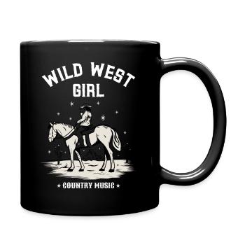 WILD WEST GIRL COUNTRY MUSIK - Tasse einfarbig - Schwarz - Rechts