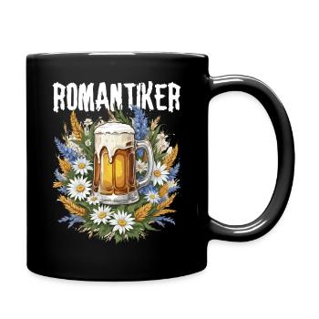 Chope à bière romantique avec des fleurs, chemise traditionnelle pour bière - Mug uni - noir - Droite