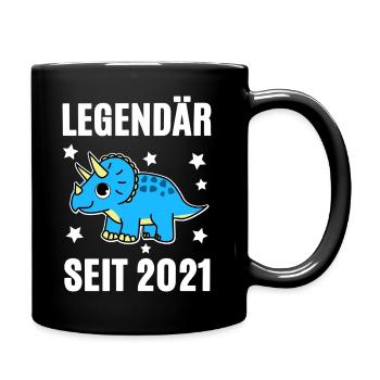 Legendary since 2021 Triceratops - Full Colour Mug - black - Right