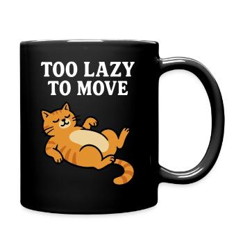 Fauler Kater Relax Design - Tasse einfarbig - Schwarz - Rechts