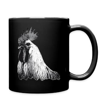 Coq expressif en noir et blanc - Mug uni - noir - Droite