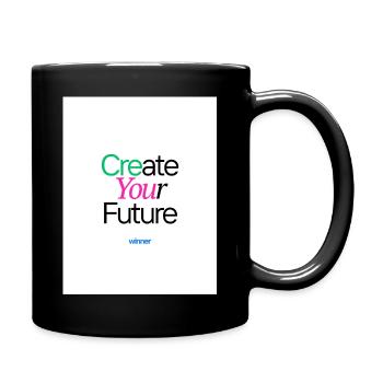 Gestalten Sie Ihre Zukunft motivieren buntes Design - Tasse einfarbig - Schwarz - Rechts