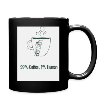 Humour Café 99% Caféine 1% Humain - Mug uni - noir - Droite