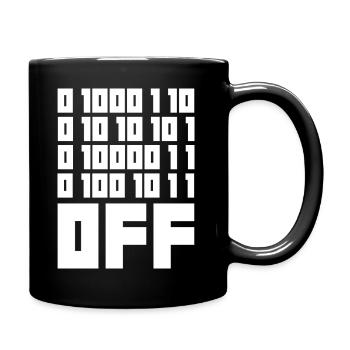 Binary Code F**k OFF – Nerd Humor & Geek Code - Full Colour Mug - black - Right