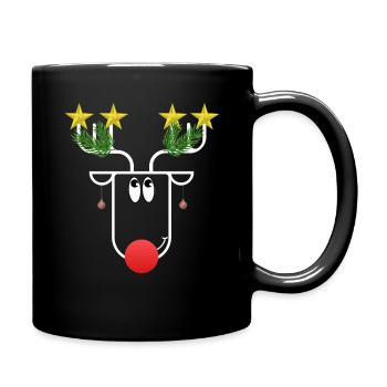 The somewhat different Christmas moose - mega funny - Full Colour Mug - black - Right