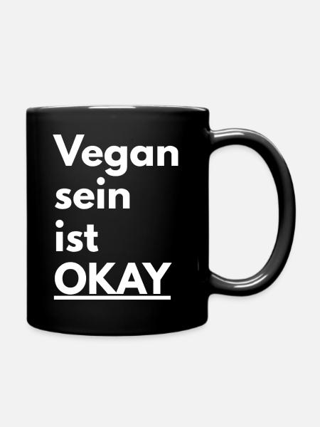 Saying for the vegan lifestyle - Full Colour Mug - black
