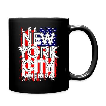 New York City Flag Motif Design - Full Colour Mug - black - Right