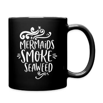 Mermaids smoke Seaweed - Full Colour Mug - black - Right