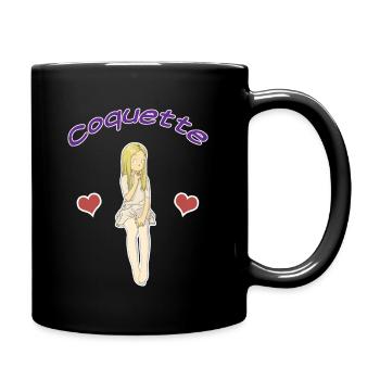 Fillette coquette - Mug uni - noir - Droite