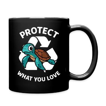 Protect what you love – turtle protection - Full Colour Mug - black - Right