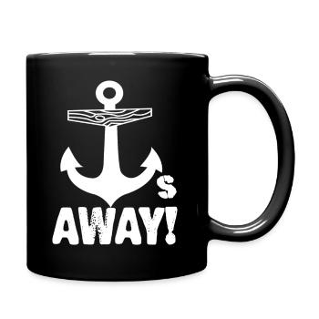 AWAY Marine Anker – Marine Muster - Tasse einfarbig - Schwarz - Rechts