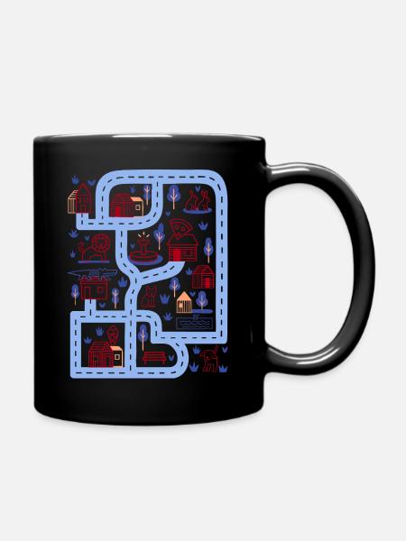 Spielstraße - Tasse einfarbig - Schwarz