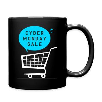 Cyber Monday Kaufrausch - Tasse einfarbig - Schwarz - Rechts