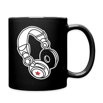 Headphones Star : Musique et ambiance de fête - Mug uni - noir - Droite