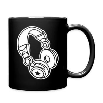 Headphones Star : Musique et ambiance de fête - Mug uni - noir - Droite