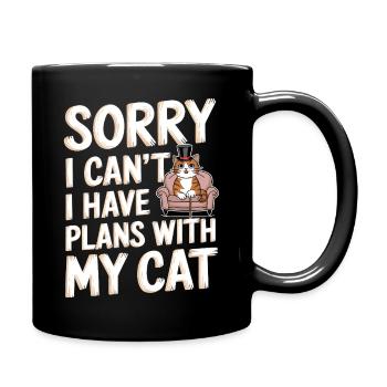 Tut mir leid, dass ich keine Pläne mit meiner Katze haben kann - Tasse einfarbig - Schwarz - Rechts