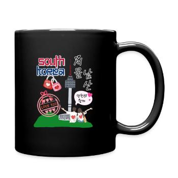 Seoul Love – Namsan Tower Couple Design - Mug uni - noir - Droite