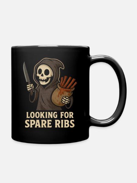 Squelette d’Halloween à la recherche de Spare Ribs Shirt Fun - Mug uni - noir