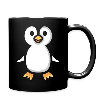 Süßer Cartoon-Pinguin Illustration - Tasse einfarbig - Schwarz - Rechts