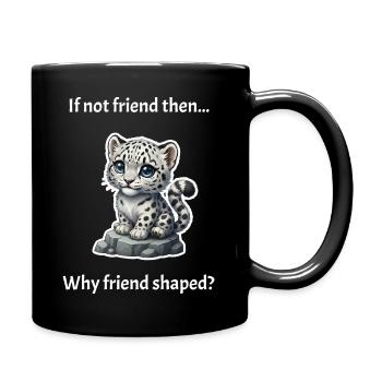 Schneeleopard in Freundschaftsform - Tasse einfarbig - Schwarz - Rechts