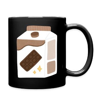 Schokoladen-Milchkarton - Tasse einfarbig - Schwarz - Rechts