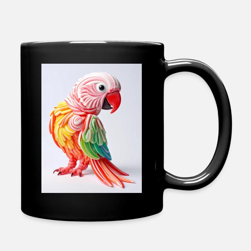 Colorful Candy Parrot - Full Colour Mug - black
