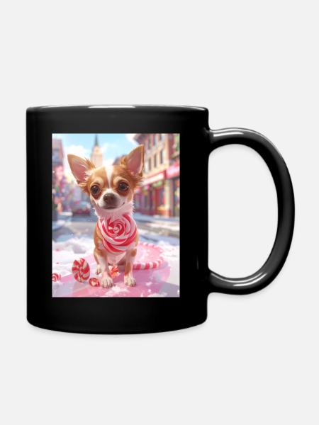 Candy Pup mit Zuckerstange - Tasse einfarbig - Schwarz