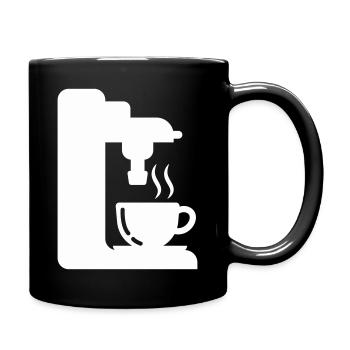 Espresso Maschine Outline Kaffee Illustration - Tasse einfarbig - Schwarz - Rechts