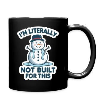 Melting Snowman Funny Winter Design - Tasse einfarbig - Schwarz - Rechts