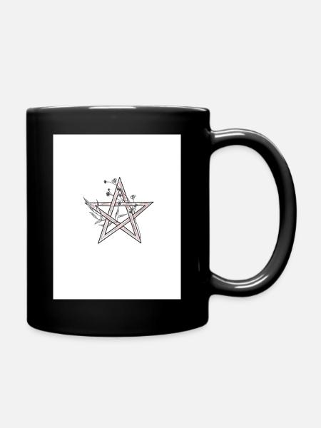 Croquis de pentagramme floral - Mug uni - noir