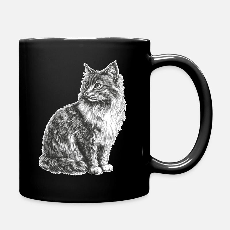 Katze - Tasse einfarbig - Schwarz
