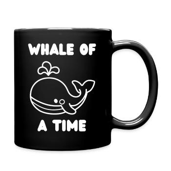Wal der Zeit Lustiger Humor - Tasse einfarbig - Schwarz - Rechts