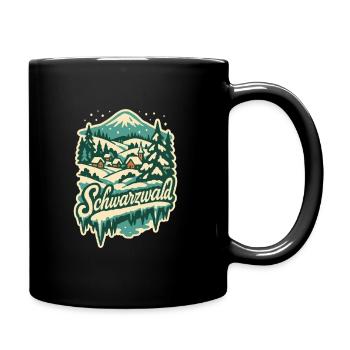 Schwarzwald Winter-Wunderland  Idylle - Tasse einfarbig - Schwarz - Rechts