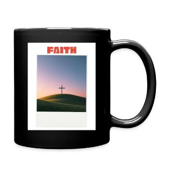 Faith at sunset - Full Colour Mug - black - Right