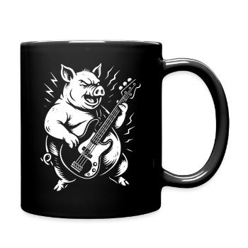 Groovy Pig Bass Jam - Full Colour Mug - black - Right